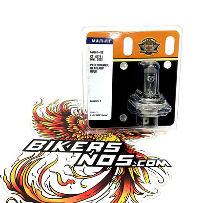 New Genuine Harley Multi-Fit Performance Headlamp Headlight Bulb H4 67074-02