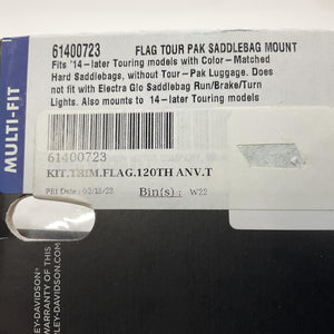 NEW Genuine Harley 120th Anniversary Flag Tour-Pak/Saddlebag Mount 61400723