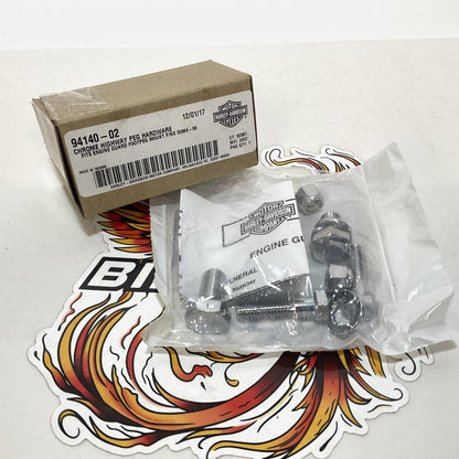 NOS Genuine Harley Davidson Chrome Highway Peg Hardware 94140-02