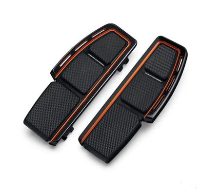 NEW Genuine Harley Adversary Black Orange Rider Footboards 50502251