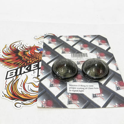 Auto Gem Harley Bullet "deuce" Style Glass Bullseye Lens Smoke AG632-659