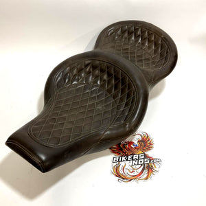 Hang2 1958-1984 Harley FLH Vintage Brown Leather Diamond Stitch Buddy Seat