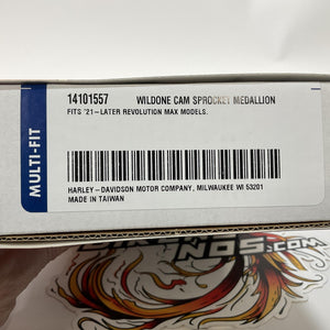 New Genuine Harley 2021 Up RA RH Wild One Cam Sprocket Medallions 14101557