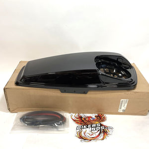 New Harley 2014 Up Right Saddlebag Speaker Lid Dantes Black 90200826EWC