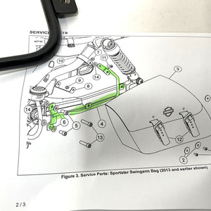 NOS Genuine Harley 2004-2022 XL Swing Arm Bag Mounting Bracket For PN 90200573