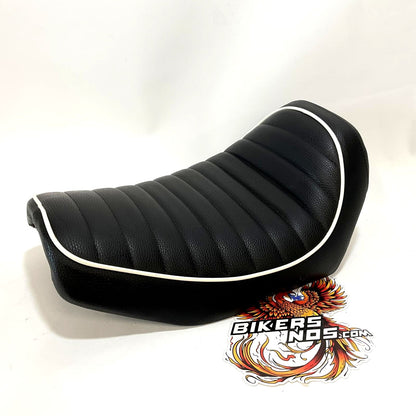 NICE! Custom Harley 1987-1994 FXR FXLR Vintage Seat With White piping Trim