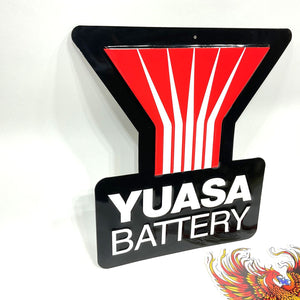 Yuasa Battery 12" X 10" Harley Biker Hot Rod Man Cave Dealer Metal Sign