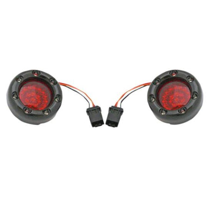 Bullet Ringz LED Rear Signals Black Red CVO Breakout Sport Glide BTRB-RR-JAE-R