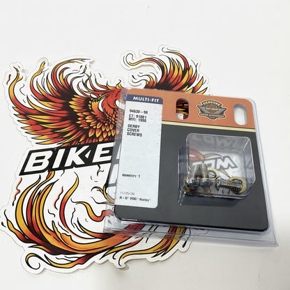 NOS Genuine Harley EVO 1340 3-piece Chrome Derby Cover Screw & seal Kit 94630-98
