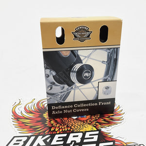 NEW Genuine Harley 2008up Defiance Front Axle Nut Covers Black Cut 43000064