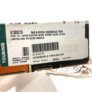 NOS Genuine Harley 2014-2025 Touring Bar & Shield Windshield Trim 61300275