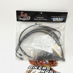 LA Choppers Black 2014-2019 Harley Touring Brake Line 12-14" Apes LA-8011B13M