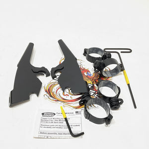 Memphis Shades Black Harley Sport Glide Windshield Trigger-Lock Mount MEB2046
