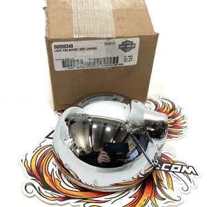 NOS Genuine Harley 2020 Up Heritage Chrome Fog Lamp Light Bucket 68000349