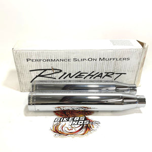 Rinehart 3" Mufflers Chrome Straight Caps 2014-2022 Harley Sportster 500-0400C