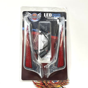 Custom Dynamics Harley Fascia LED Light Panels Chrome/Red CD-FASCIA-BCMRC