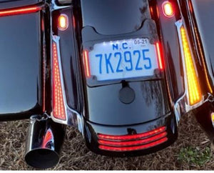 Custom Dynamics Harley Fascia LED Light Panels Chrome/Red CD-FASCIA-BCMRC