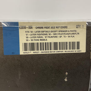 NOS Genuine Harley Chrome Front 3/4" Axle Nut Cover 1980-2007 43899-86A