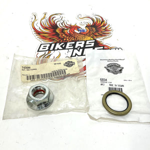 NOS Genuine Harley 2002-2004 V-Rod Pivot Shaft Nut & Cup Washer Seal 7430M 6834