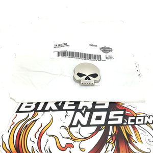 NEW Genuine Harley Willie G Antique Nickel Skull Fairing Medallion 1.5" 14100228