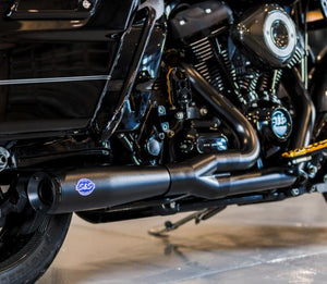 S&S 2-1 Guardian Black Diamondback 2017-2023 Harley Touring Exhaust 550-1027A