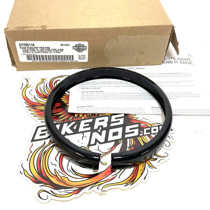 NOS Genuine Harley 5 3/4" Black Headlamp Trim Ring 67700116