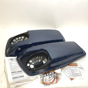 OEM Harley 2014 Up Saddlebag Speaker Lids Billiard Blue 90200827EKP 90200826EKP