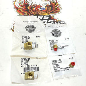 NOS Genuine Harley 1995-2012 Police Seat air line &T Fittings 54300-94 54326-94