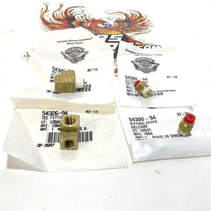 NOS Genuine Harley 1995-2012 Police Seat air line &T Fittings 54300-94 54326-94