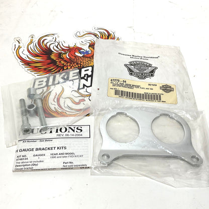 NOS Genuine Harley 2000 Up Softail Dyna 1.5" Dual Gauge Bracket Kit 67270-04
