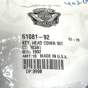 NOS Genuine Harley 8 Sets Of Barrel Key Covers 61081-92