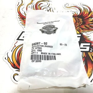 NOS Genuine Harley 1993-2013 Touring Red Right Reflector 59287-92
