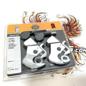 NEW Genuine Harley Locking Detachable Latch Kit w/ Two Keys Chrome 90300087