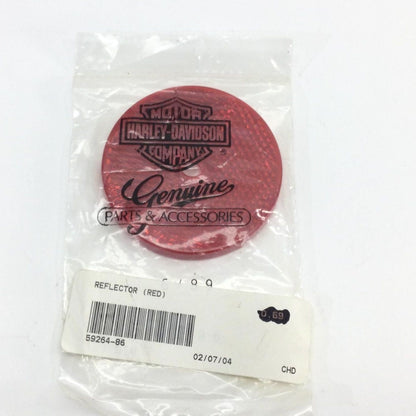 NOS Genuine Harley 1987-1989 2-3/8" Heritage Red Saddlebag Reflector 59264-86