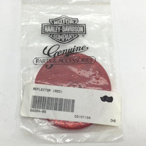NOS Genuine Harley 1987-1989 2-3/8" Heritage Red Saddlebag Reflector 59264-86