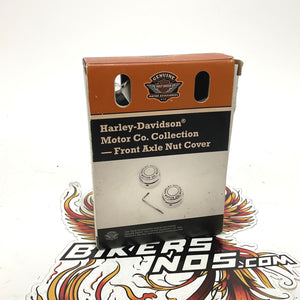 NEW Genuine Harley Motor Co. 2008up Front Axle Nut Covers Chrome 44148-07