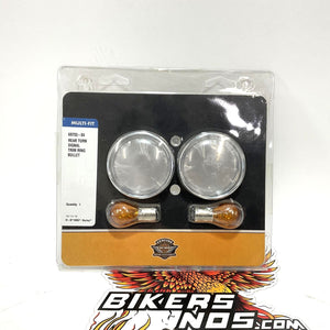NOS Genuine Harley Bullet Turn Signal Clear Lens And Trim Ring Kit 69755-04
