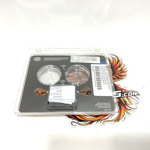 NOS Genuine Harley Bullet Turn Signal Clear Lens And Trim Ring Kit 69755-04