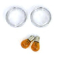 NOS Genuine Harley Bullet Turn Signal Clear Lens And Trim Ring Kit 69755-04