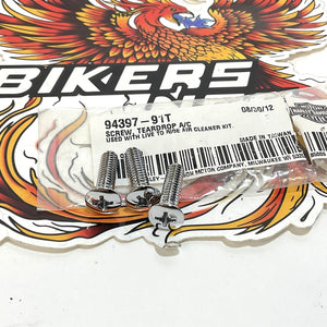 NOS Genuine Harley 3pc Chrome Screws For Air Cleaner/Fairing Pouch 94397-91T