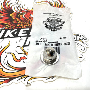 NOS Genuine Harley 1/2-13 X 13/16 X 3/4 Chrome Acorn Nut 7959