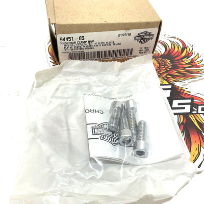 NOS Genuine Harley 2000-2017 Softail Chrome Handlebar Clamp Bolts 94451-05