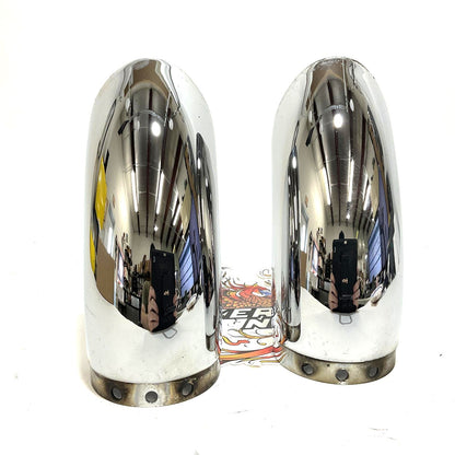 Harley Chrome 3.5" Turn Out Muffler End Cap Tips Set 65252-96