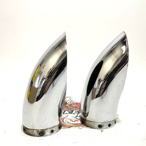 Harley Chrome 3.5" Turn Out Muffler End Cap Tips Set 65252-96
