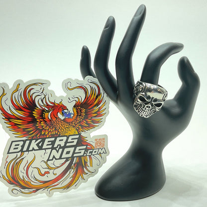 Large Men's Skull and Bones Harley "Biker" size 13 Silver Ring