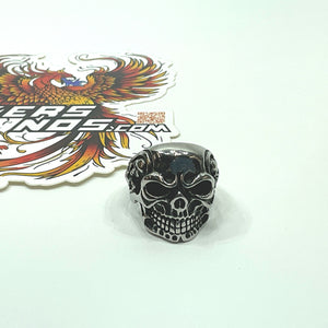 Large Men's Skull and Bones Harley "Biker" size 13 Silver Ring
