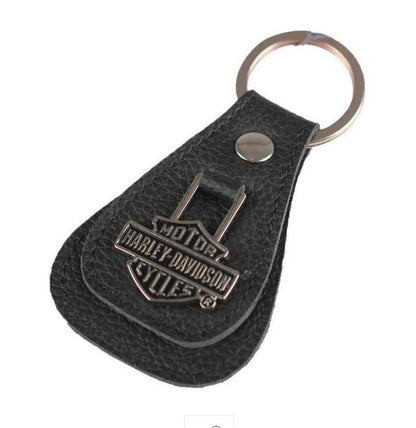 NEW Genuine Harley Bar & Shield Medallion Teardrop Key Chain Black XFL0027-BLACK