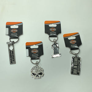 NOS Genuine Harley B & S, Sugar Skull, #1 Skull, United We Ride Keychains Bundle
