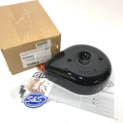 S&S Cycles Teardrop Black Stealth Air Cleaner Cover 1014-0291 170-0531