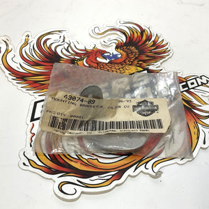 NOS Genuine Harley Chrome Caliper Rotor Cover Right Mount Bracket 43074-89
